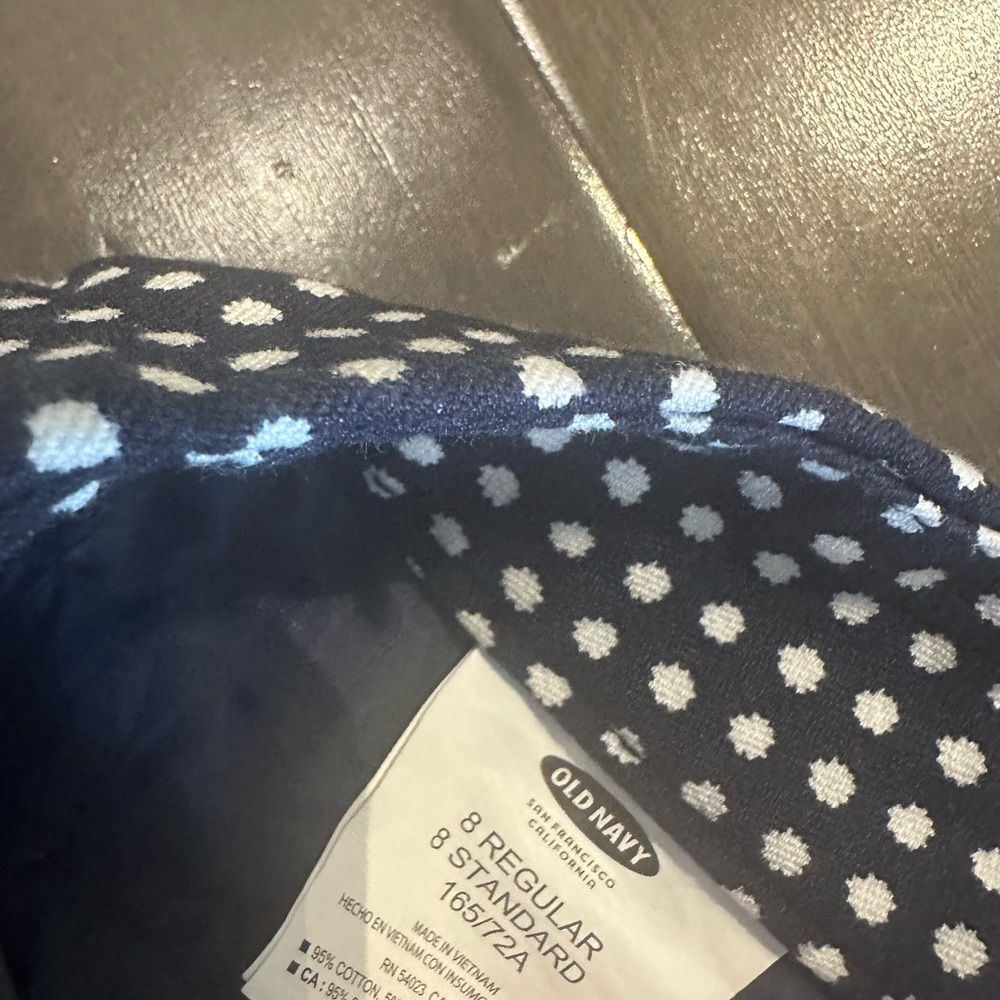 Old Navy Blue & White Polka Dots Capri Cropped Pants Size 8 - Picture 5 of 5